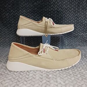 OluKai Ka'a Driver Slip On Men's Shoes Loafers Golden Sand Italian Suede Sz 9.5